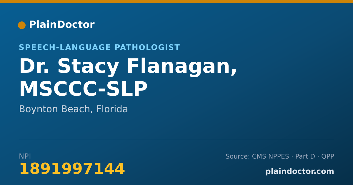 Shareable card for Stacy Flanagan, MSCCC-SLP - Speech-Language Pathologist, Boynton Beach, FL