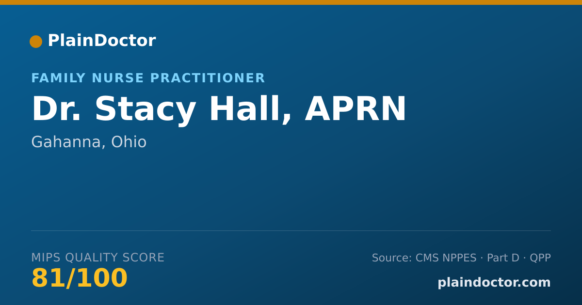 Shareable card for Stacy Hall, APRN - Family Nurse Practitioner, Gahanna, OH