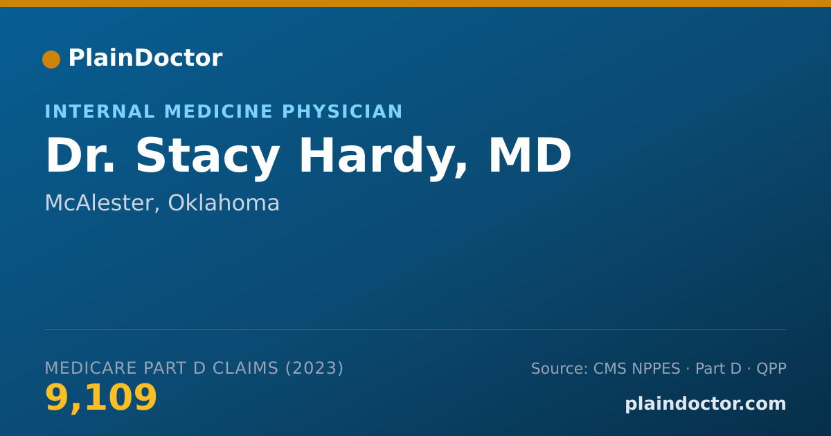 Shareable card for Stacy Hardy, MD - Internal Medicine Physician, McAlester, OK