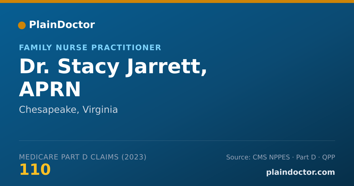 Shareable card for Stacy Jarrett, APRN - Family Nurse Practitioner, Chesapeake, VA