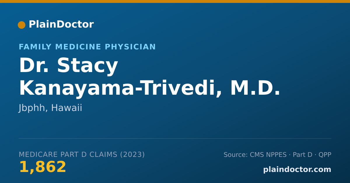 Shareable card for Stacy Kanayama-Trivedi, M.D. - Family Medicine Physician, Jbphh, HI