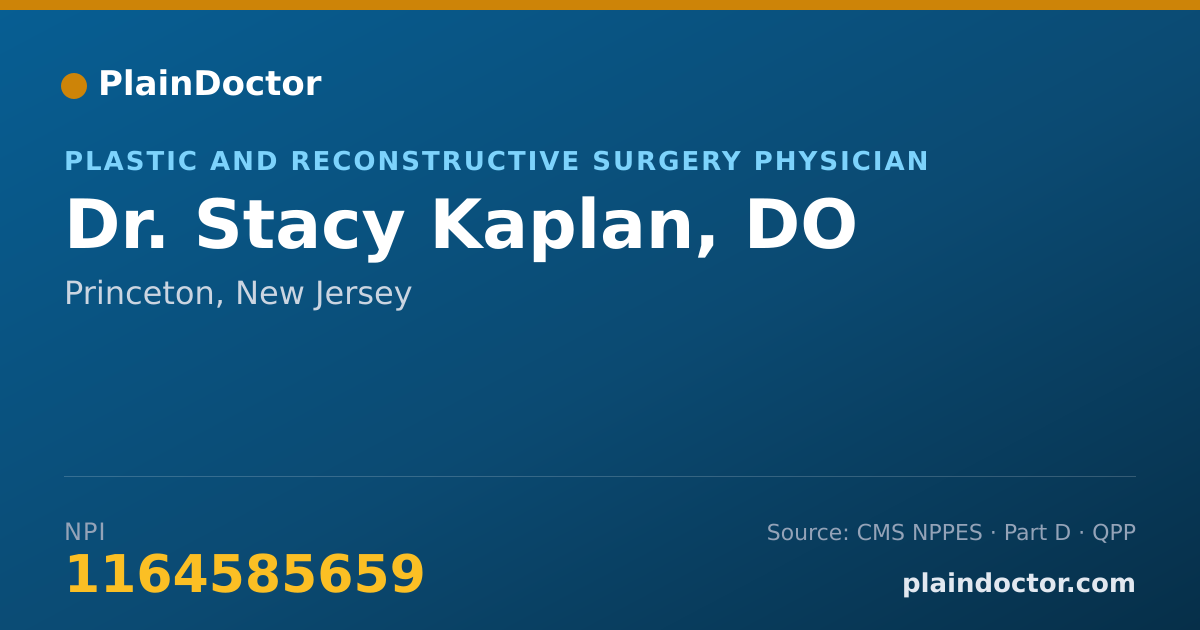 Shareable card for Stacy Kaplan, DO - Plastic and Reconstructive Surgery Physician, Princeton, NJ