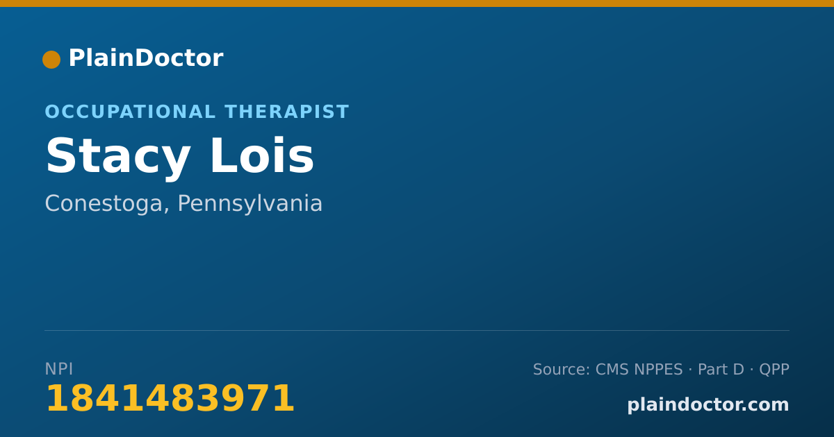 Shareable card for Stacy Lois - Occupational Therapist, Conestoga, PA