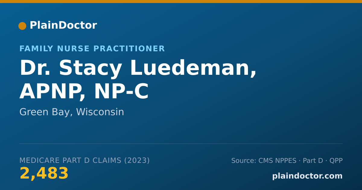 Shareable card for Stacy Luedeman, APNP, NP-C - Family Nurse Practitioner, Green Bay, WI