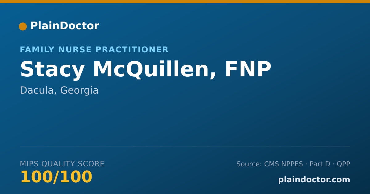 Shareable card for Stacy McQuillen, FNP - Family Nurse Practitioner, Dacula, GA
