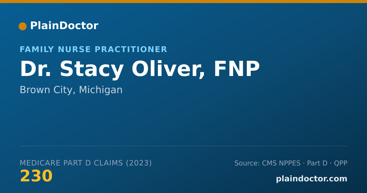 Shareable card for Stacy Oliver, FNP - Family Nurse Practitioner, Brown City, MI