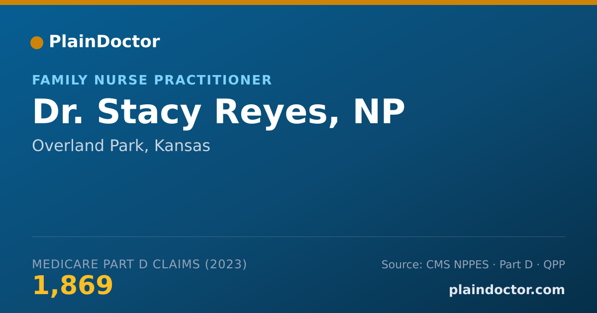 Shareable card for Stacy Reyes, NP - Family Nurse Practitioner, Overland Park, KS