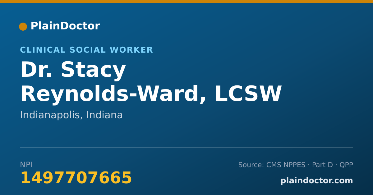 Shareable card for Stacy Reynolds-Ward, LCSW - Clinical Social Worker, Indianapolis, IN