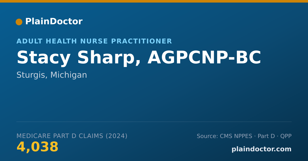 Shareable card for Stacy Sharp, AGPCNP-BC - Adult Health Nurse Practitioner, Sturgis, MI