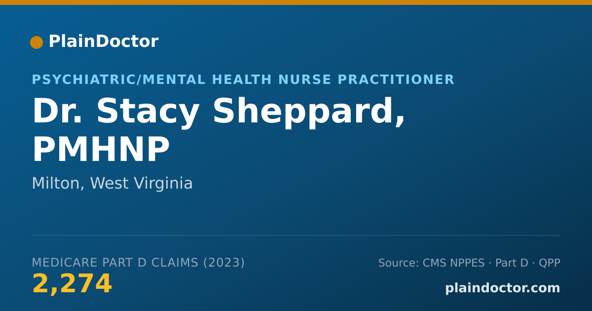 Shareable card for Stacy Sheppard, PMHNP - Psychiatric/Mental Health Nurse Practitioner, Milton, WV