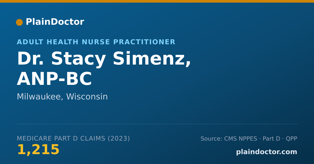 Shareable card for Stacy Simenz, ANP-BC - Adult Health Nurse Practitioner, Milwaukee, WI