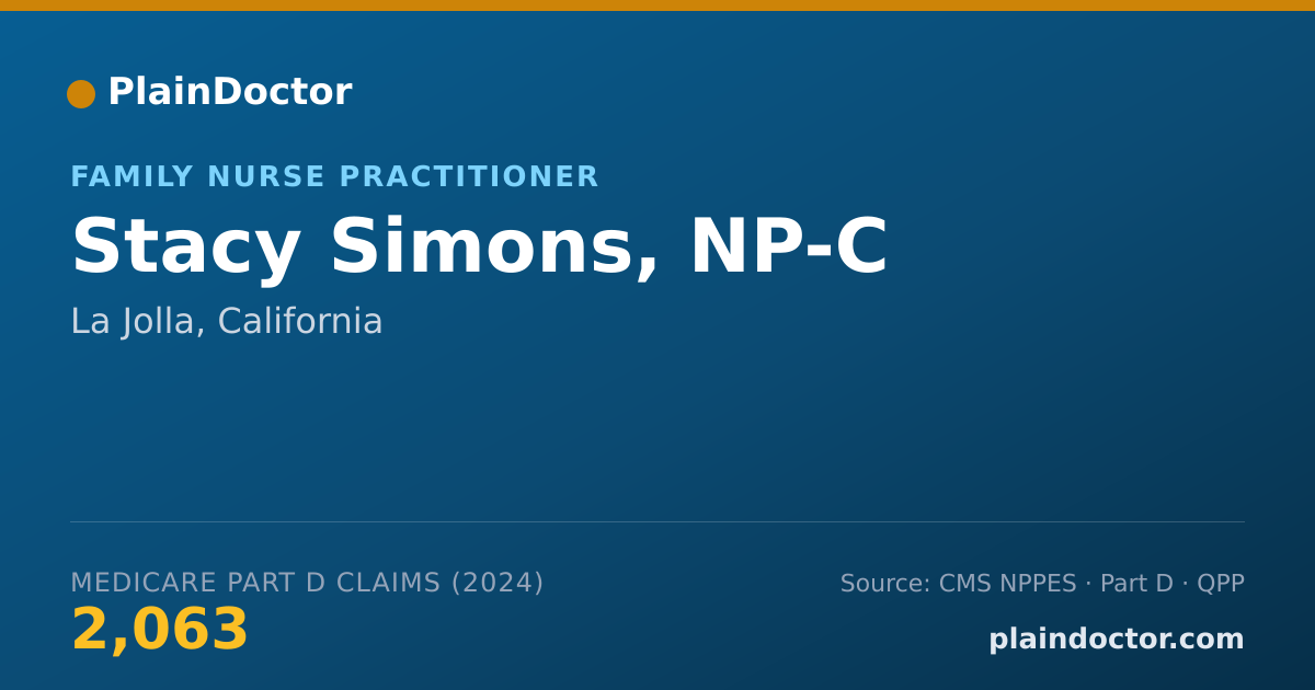 Shareable card for Stacy Simons, NP-C - Family Nurse Practitioner, La Jolla, CA