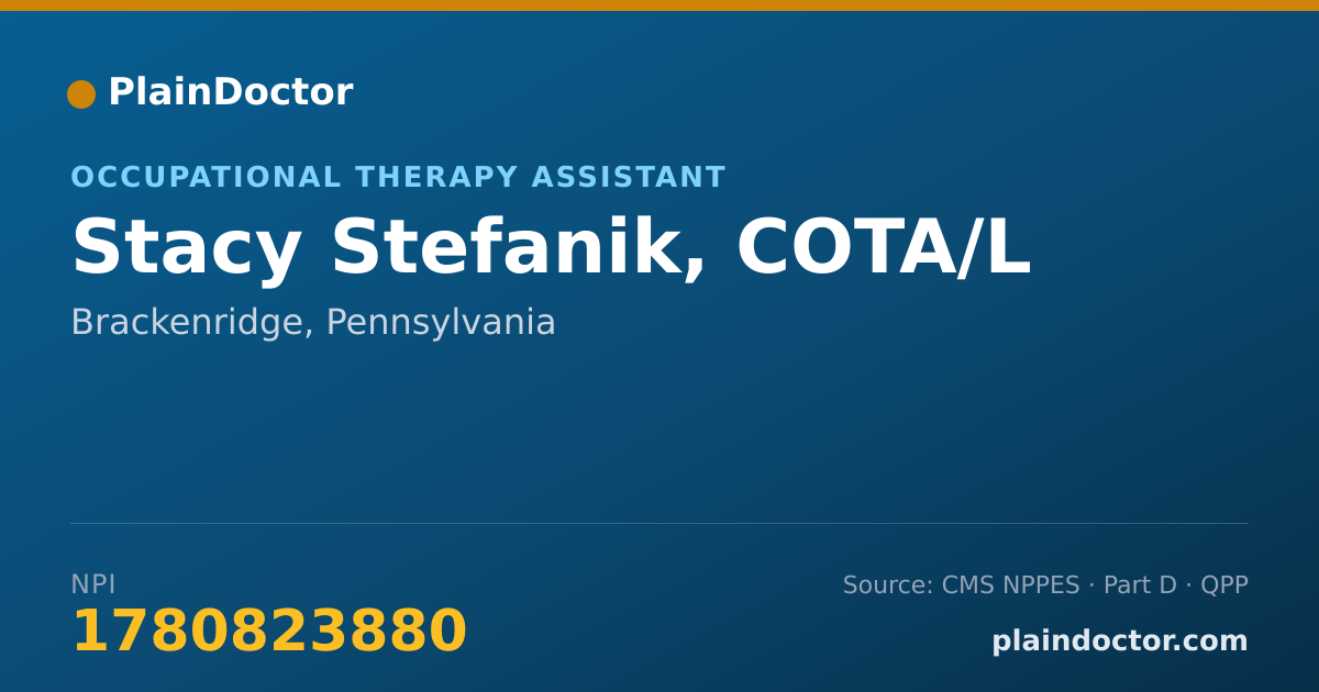 Shareable card for Stacy Stefanik, COTA/L - Occupational Therapy Assistant, Brackenridge, PA