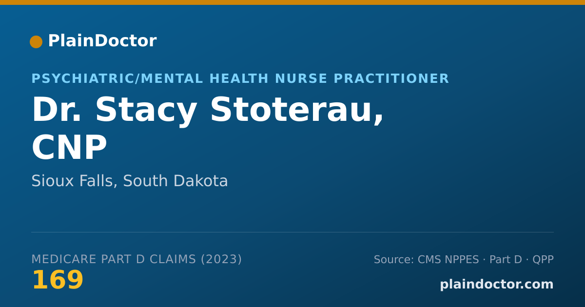 Shareable card for Stacy Stoterau, CNP - Psychiatric/Mental Health Nurse Practitioner, Sioux Falls, SD