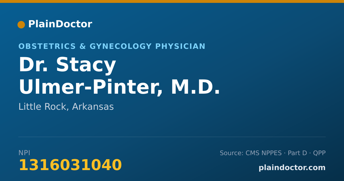 Shareable card for Stacy Ulmer-Pinter, M.D. - Obstetrics & Gynecology Physician, Little Rock, AR