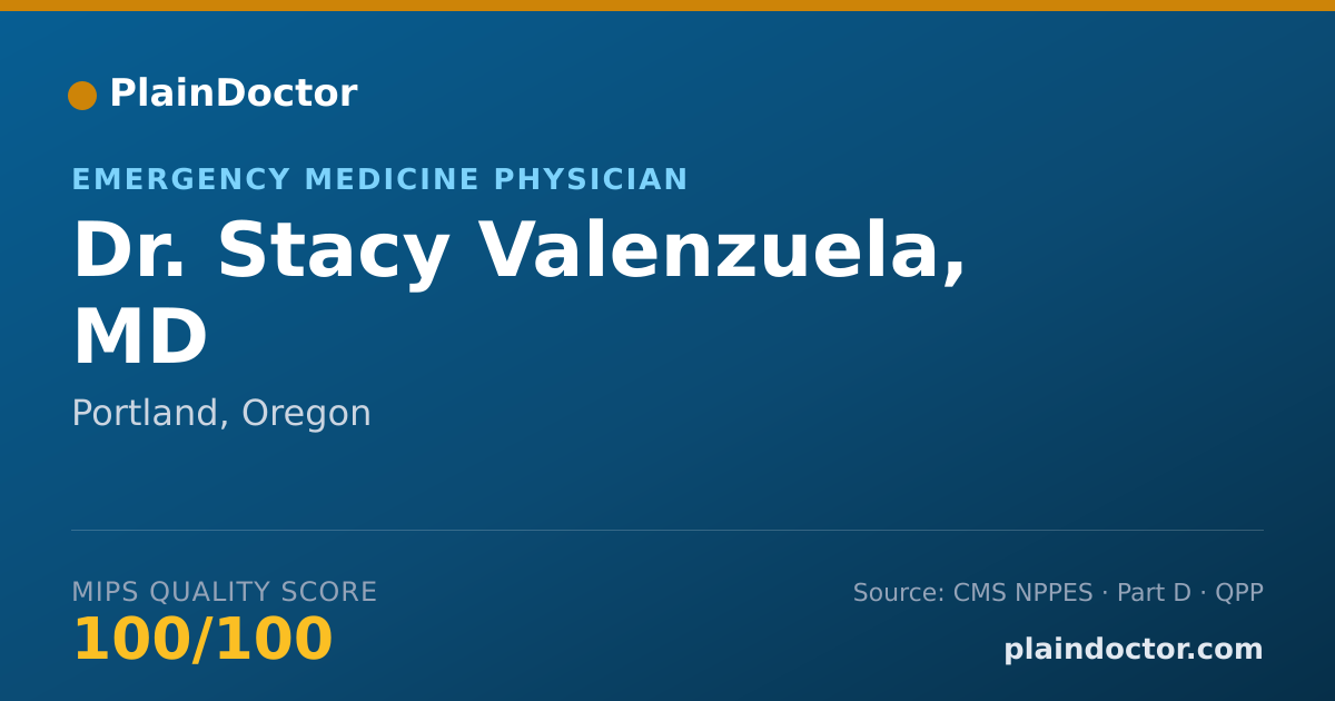 Shareable card for Stacy Valenzuela, MD - Emergency Medicine Physician, Portland, OR