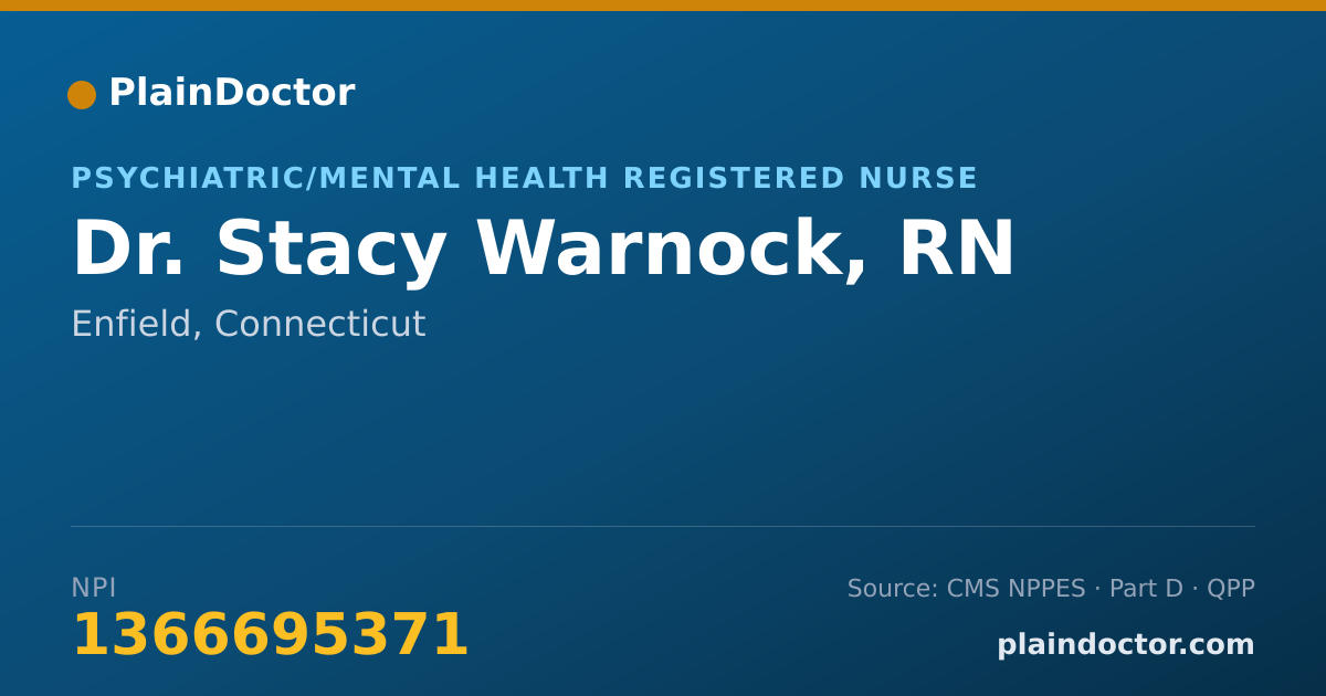 Shareable card for Stacy Warnock, RN - Psychiatric/Mental Health Registered Nurse, Enfield, CT