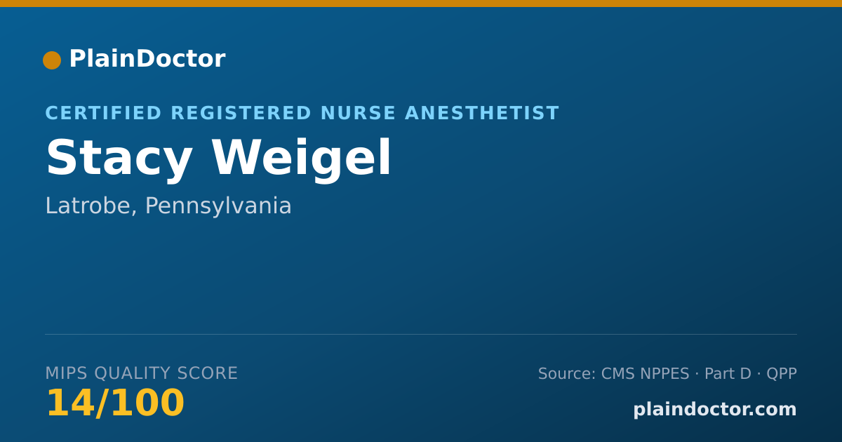 Shareable card for Stacy Weigel - Certified Registered Nurse Anesthetist, Latrobe, PA