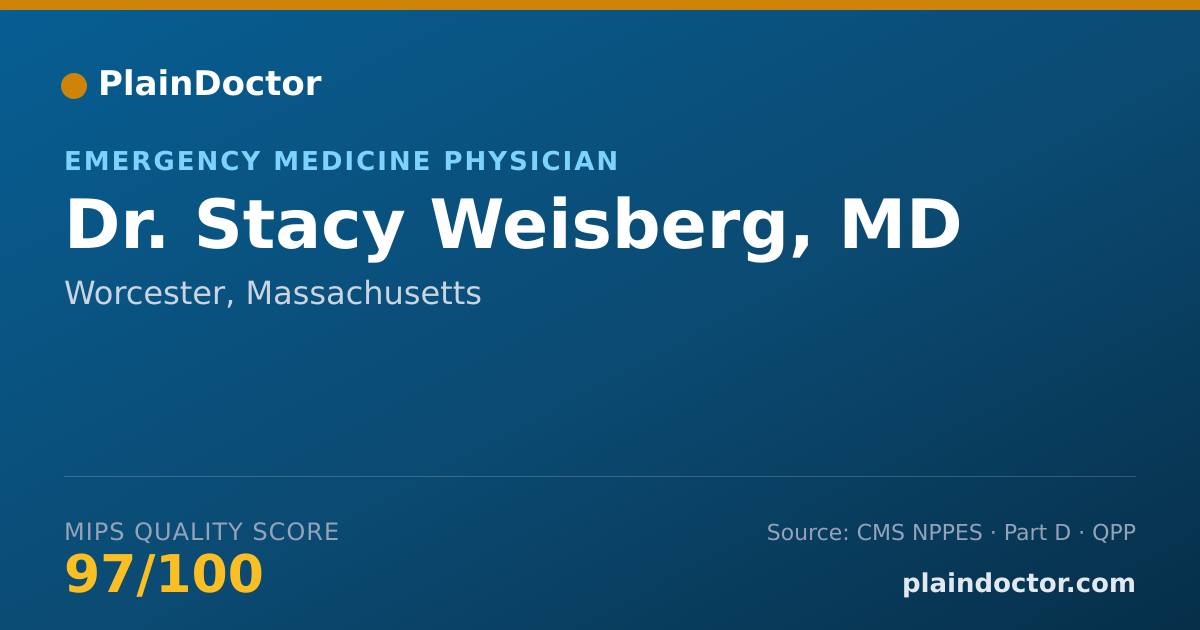 Shareable card for Stacy Weisberg, MD - Emergency Medical Services (Emergency Medicine) Physician, Worcester, MA