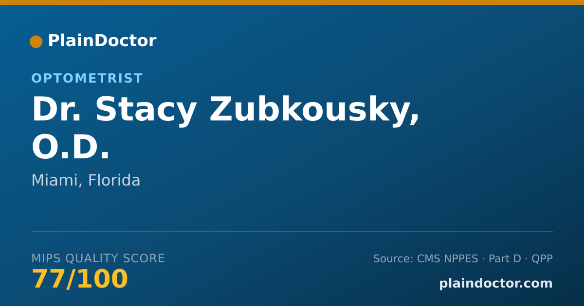 Shareable card for Stacy Zubkousky, O.D. - Optometrist, Miami, FL