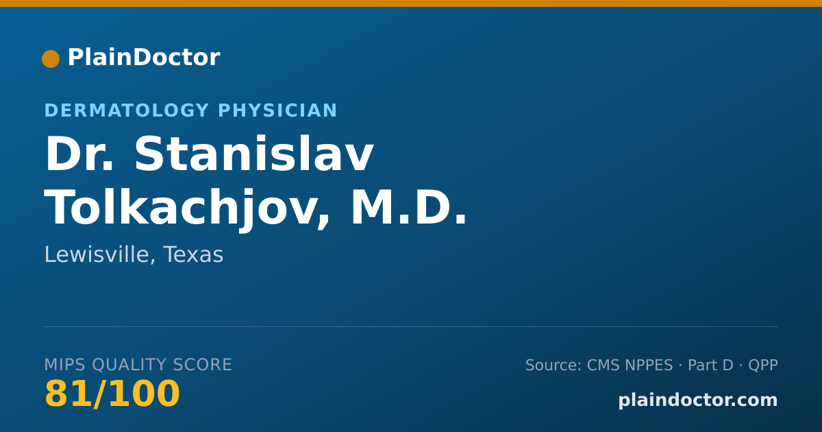 Shareable card for Stanislav Tolkachjov, M.D. - Dermatology Physician, Lewisville, TX