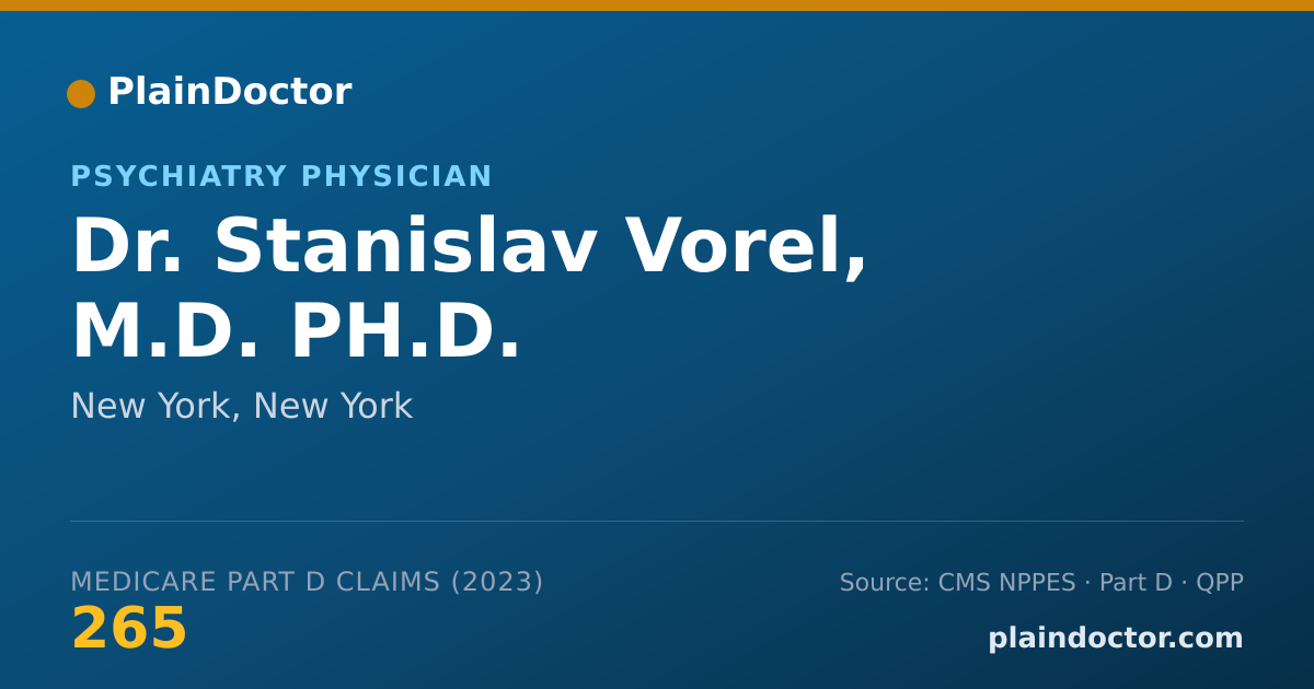 Shareable card for Stanislav Vorel, M.D. PH.D. - Psychiatry Physician, New York, NY