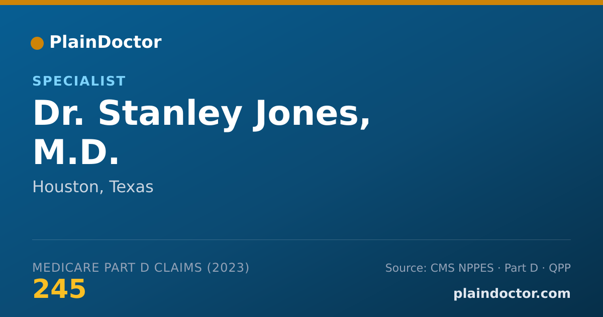Shareable card for Stanley Jones, M.D. - Specialist, Houston, TX