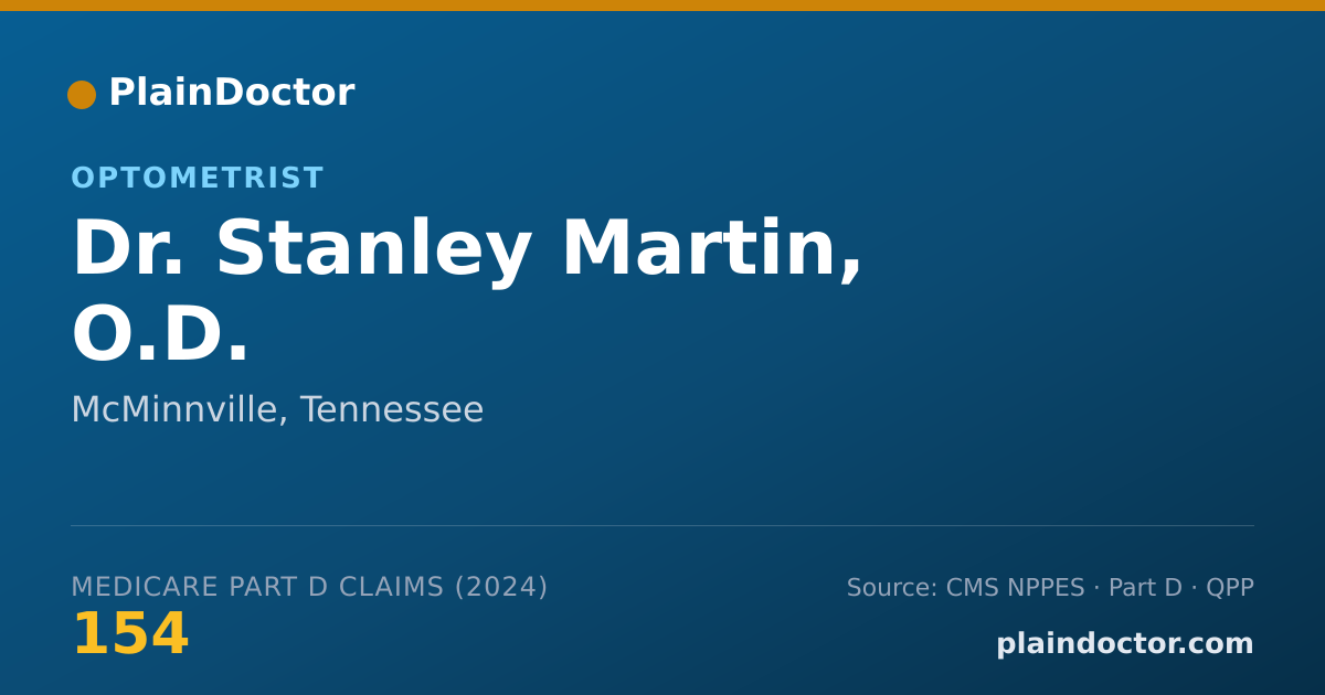 Shareable card for Stanley Martin, O.D. - Optometrist, McMinnville, TN