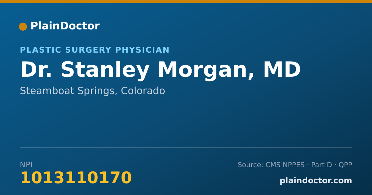 Shareable card for Stanley Morgan, MD - Plastic Surgery Physician, Steamboat Springs, CO