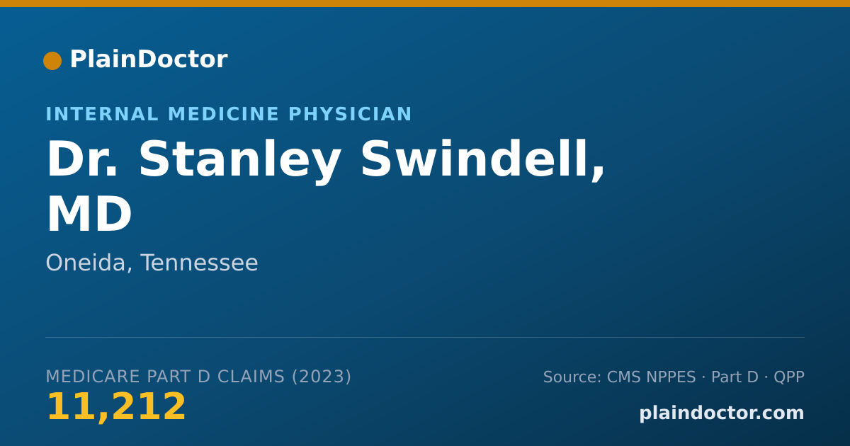 Shareable card for Stanley Swindell, MD - Internal Medicine Physician, Oneida, TN