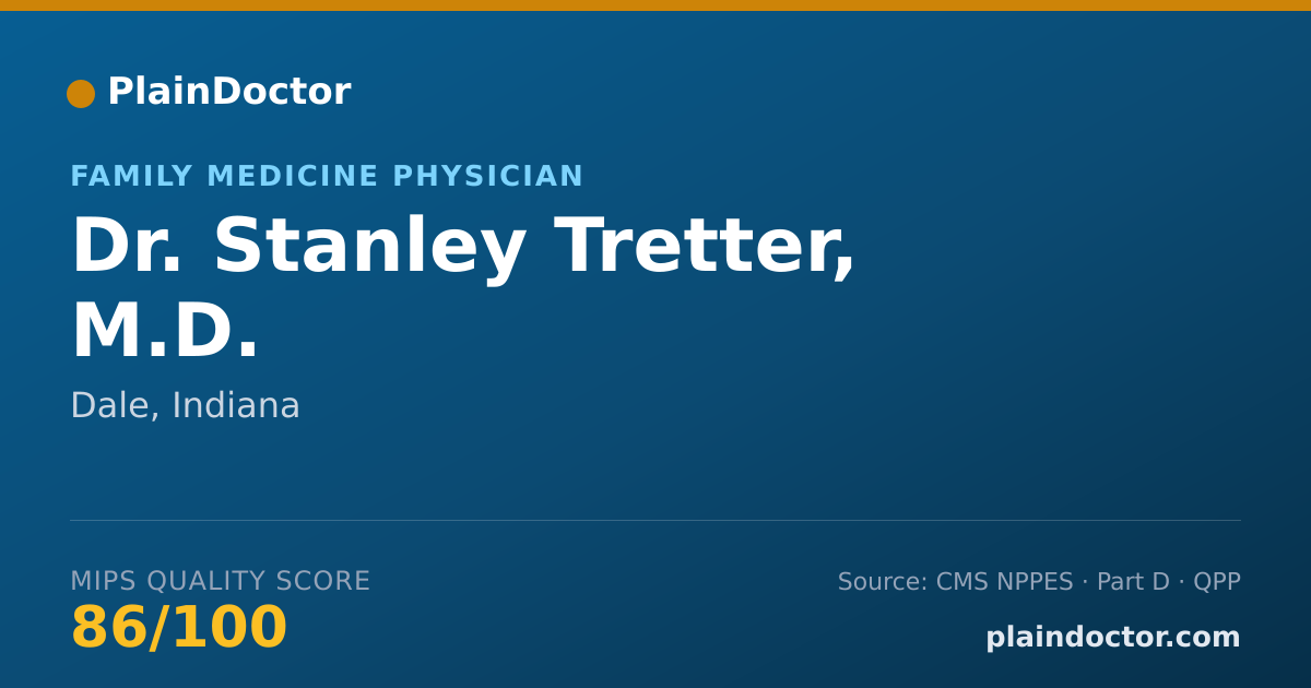 Shareable card for Stanley Tretter, M.D. - Family Medicine Physician, Dale, IN