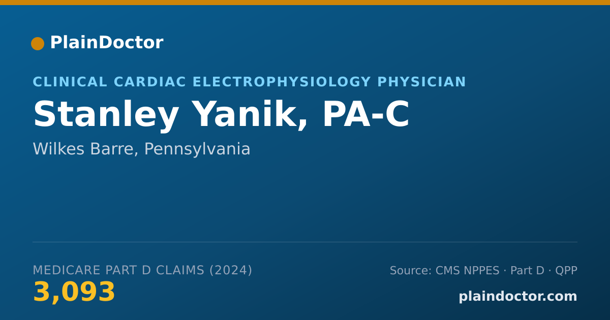 Shareable card for Stanley Yanik, PA-C - Clinical Cardiac Electrophysiology Physician, Wilkes-Barre, PA