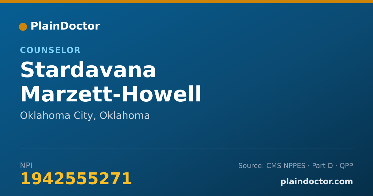 Shareable card for Stardavana Marzett-Howell - Counselor, Oklahoma City, OK