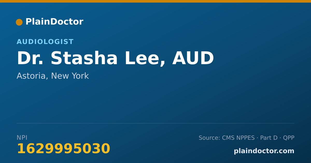 Shareable card for Stasha Lee, AUD - Audiologist, Astoria, NY