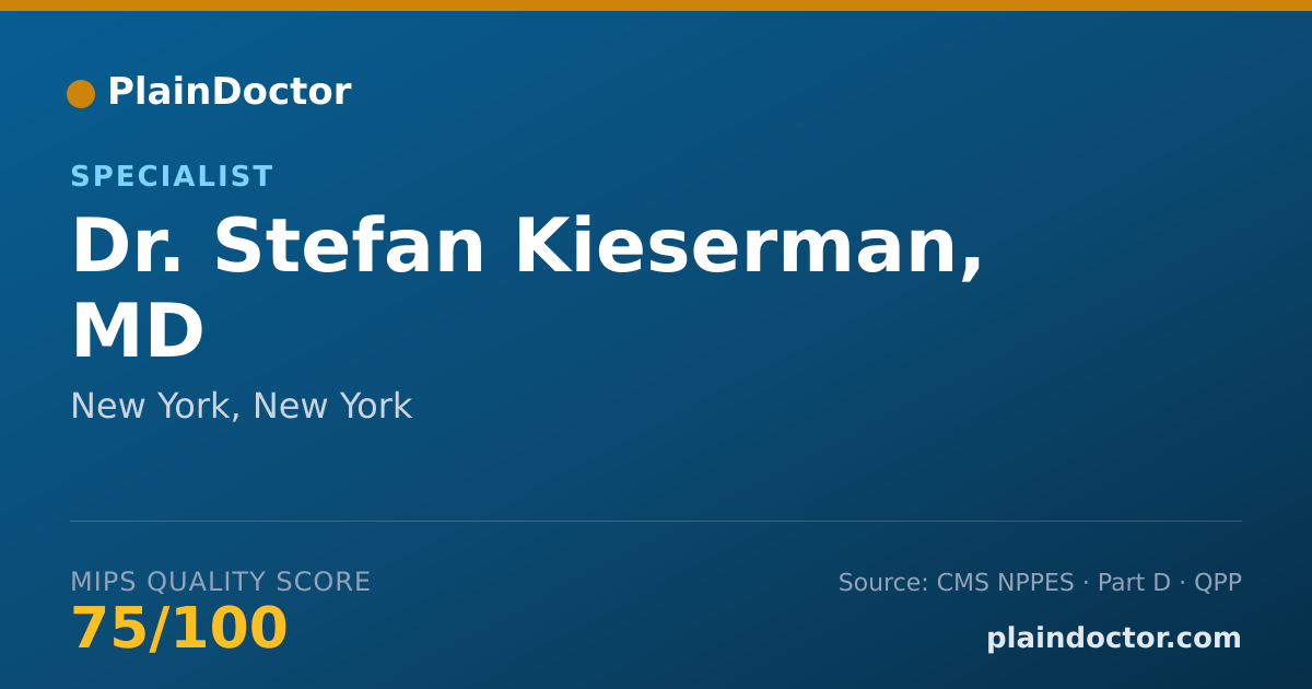 Shareable card for Stefan Kieserman, MD - Specialist, New York, NY