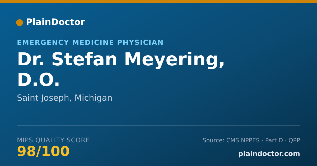 Shareable card for Stefan Meyering, D.O. - Emergency Medicine Physician, Saint Joseph, MI