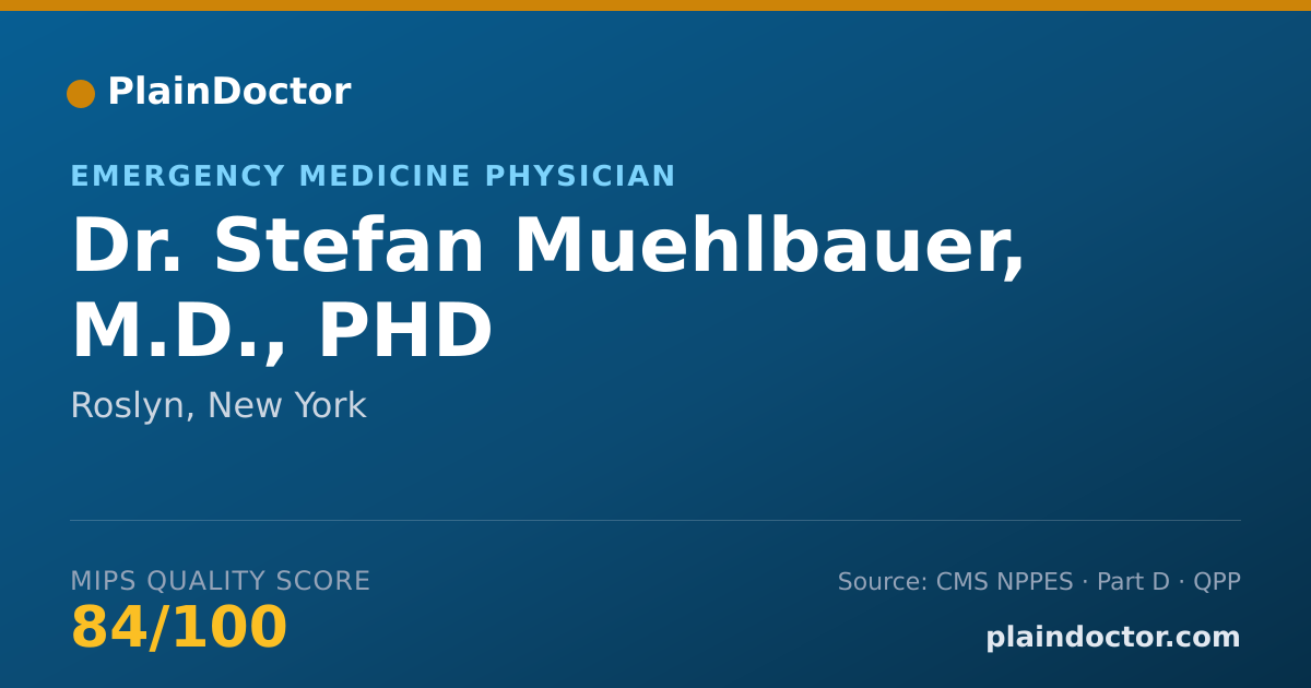 Shareable card for Stefan Muehlbauer, M.D., PHD - Emergency Medicine Physician, Roslyn, NY