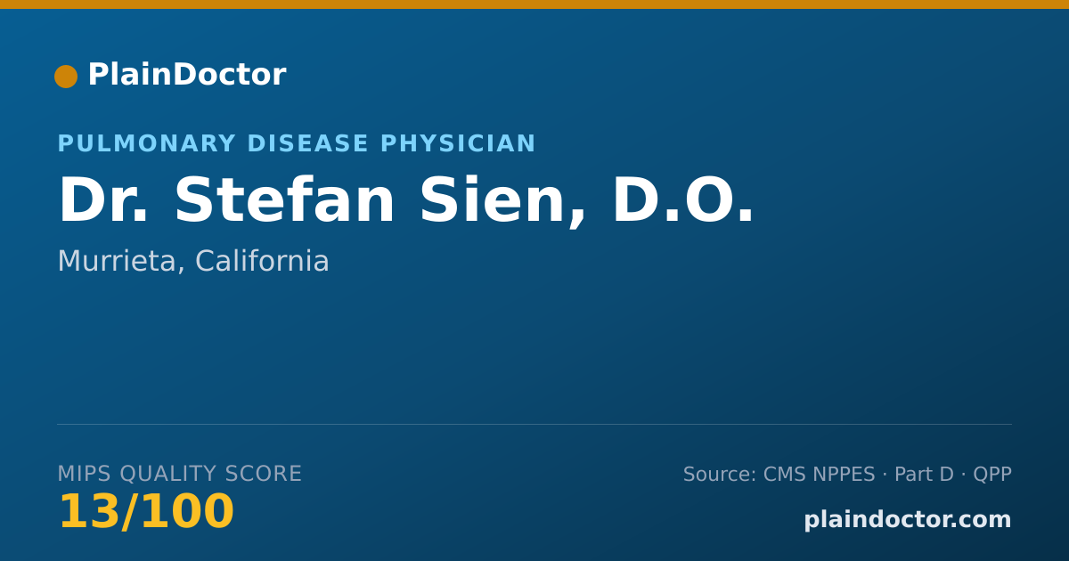 Shareable card for Stefan Sien, D.O. - Critical Care Medicine (Internal Medicine) Physician, Murrieta, CA