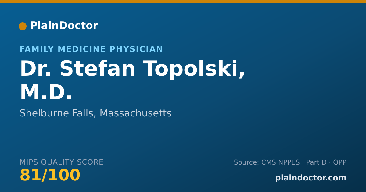 Shareable card for Stefan Topolski, M.D. - Family Medicine Physician, Shelburne Falls, MA