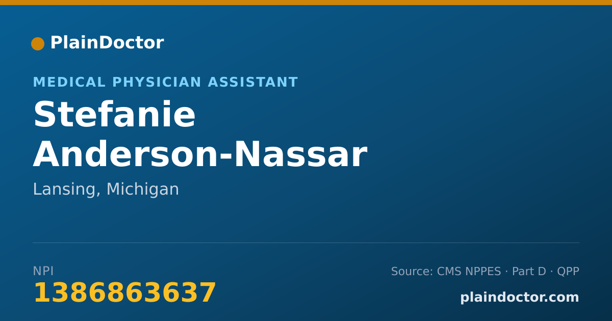 Shareable card for Stefanie Anderson-Nassar - Medical Physician Assistant, Lansing, MI