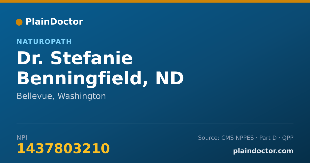 Shareable card for Stefanie Benningfield, ND - Naturopath, Bellevue, WA