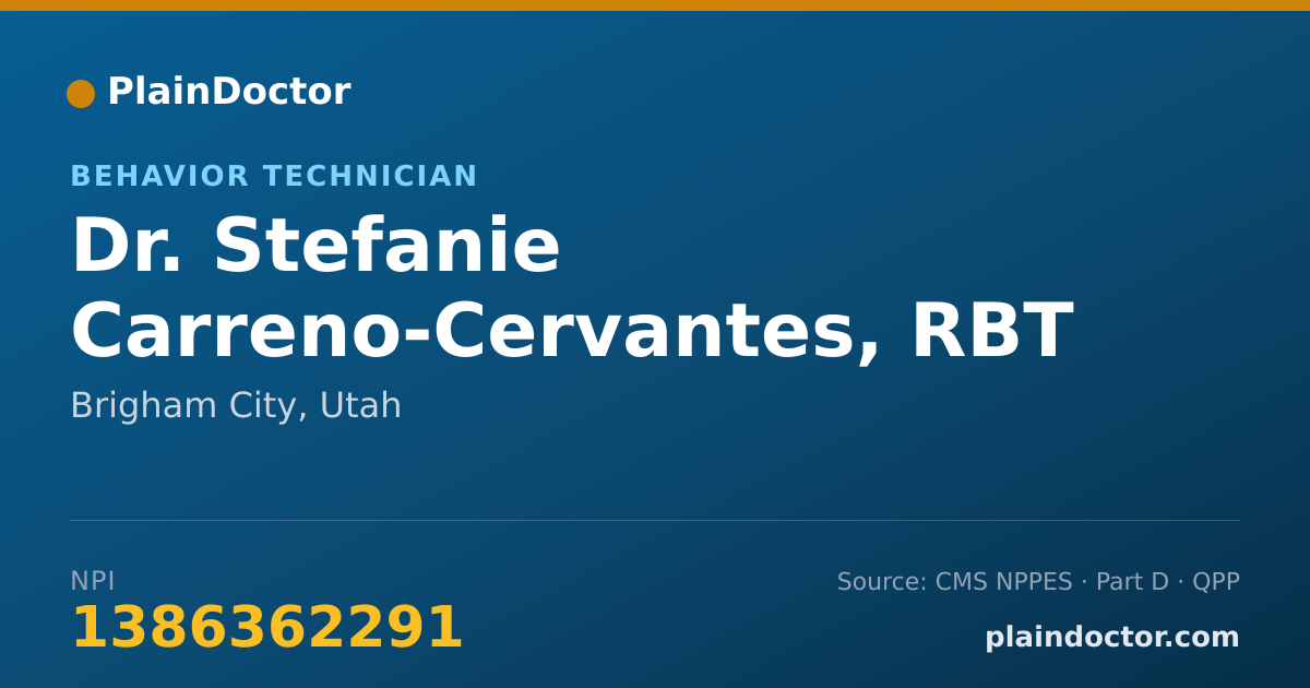 Shareable card for Stefanie Carreno-Cervantes, RBT - Behavior Technician, Brigham City, UT