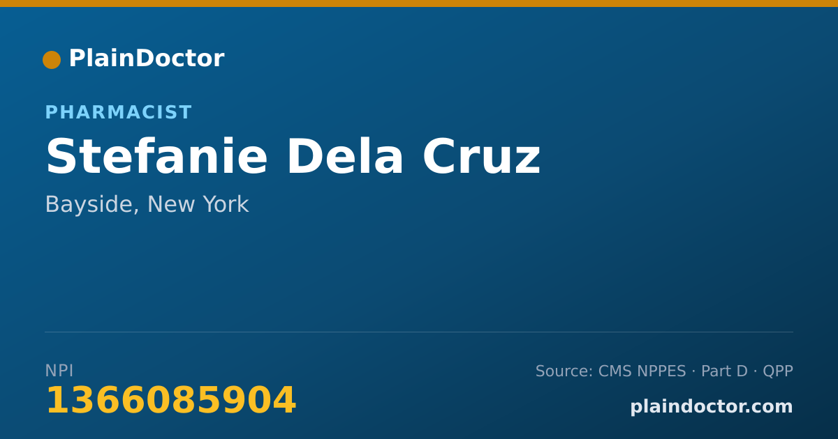 Shareable card for Stefanie Dela Cruz - Pharmacist, Bayside, NY