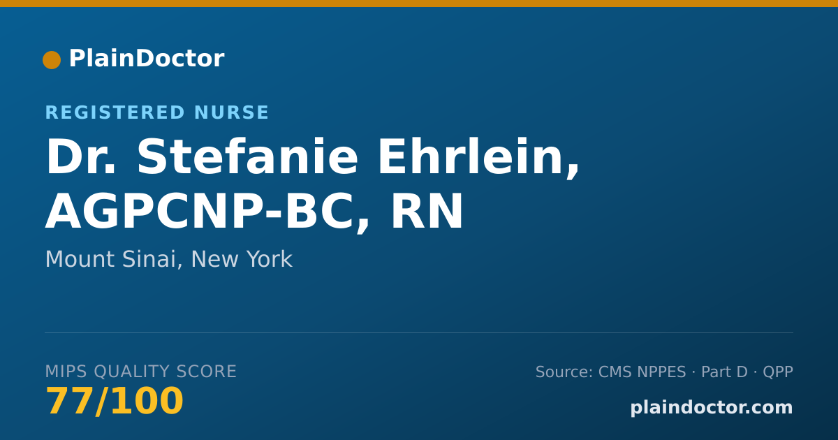 Shareable card for Stefanie Ehrlein, AGPCNP-BC, RN - Registered Nurse, Mount Sinai, NY