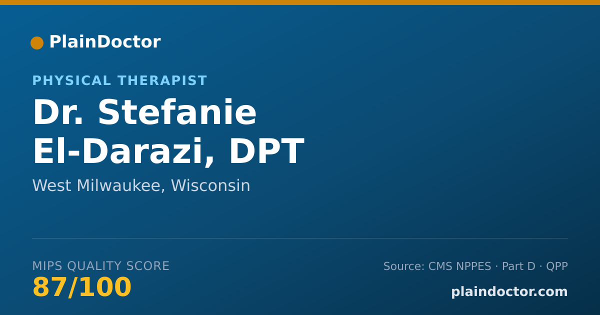Shareable card for Stefanie El-Darazi, DPT - Physical Therapist, West Milwaukee, WI
