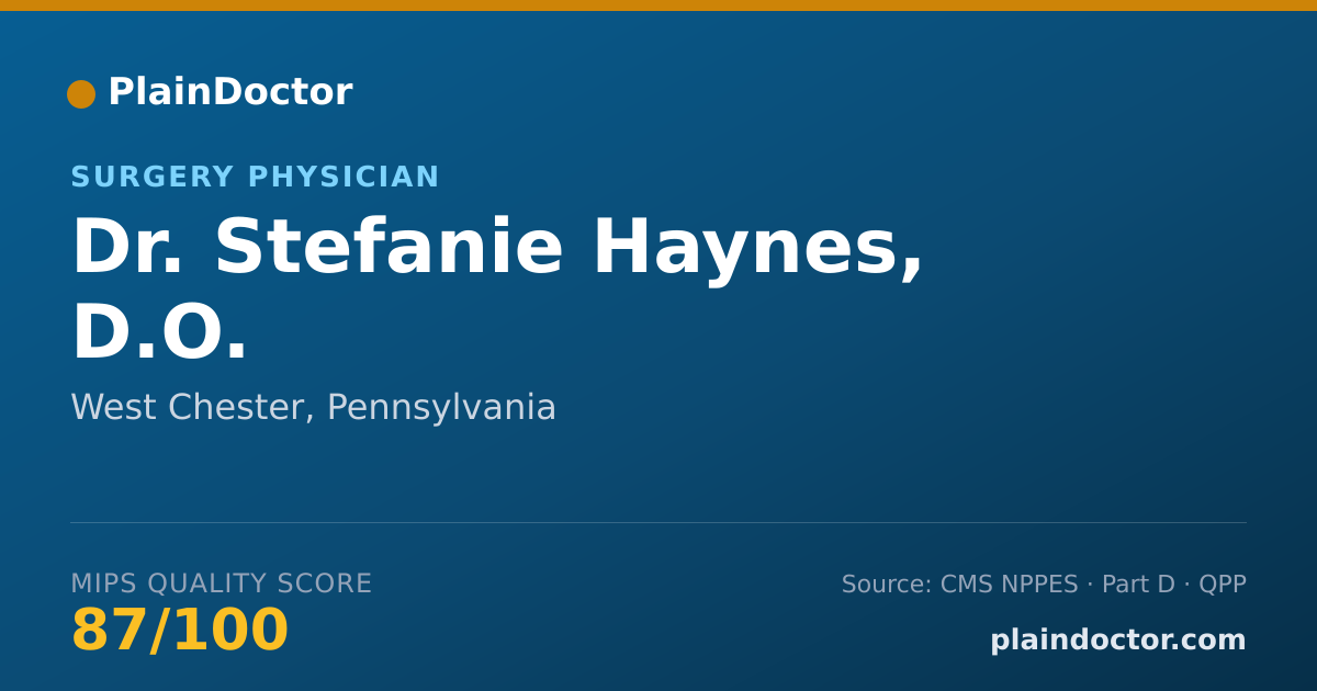 Shareable card for Stefanie Haynes, D.O. - Surgery Physician, West Chester, PA
