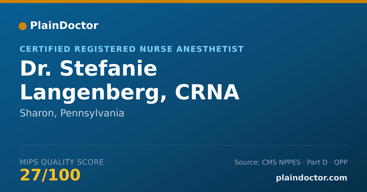 Shareable card for Stefanie Langenberg, CRNA - Certified Registered Nurse Anesthetist, Sharon, PA