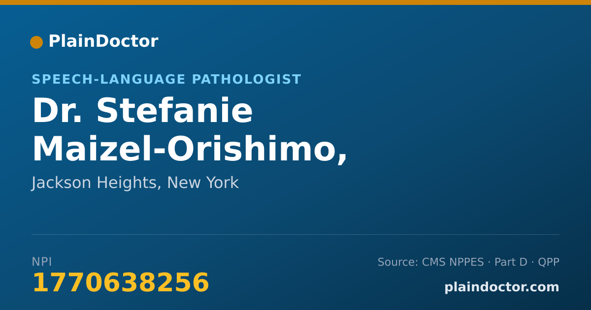 Shareable card for Stefanie Maizel-Orishimo, M.A.,CCC-SLP - Speech-Language Pathologist, Jackson Heights, NY