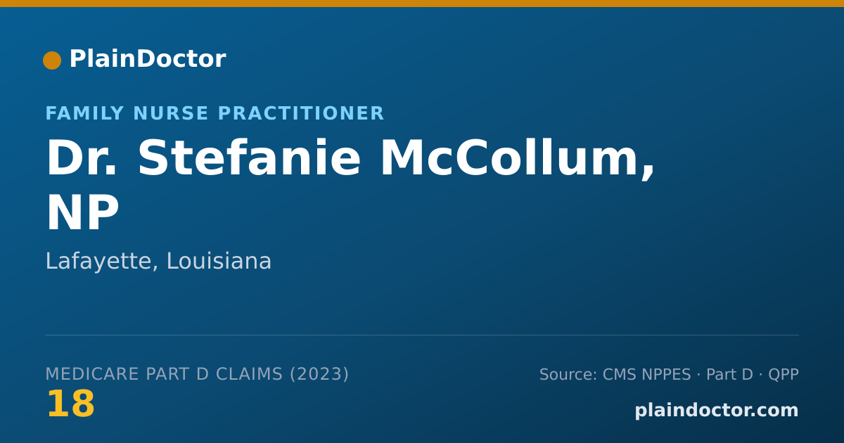 Shareable card for Stefanie McCollum, NP - Family Nurse Practitioner, Lafayette, LA
