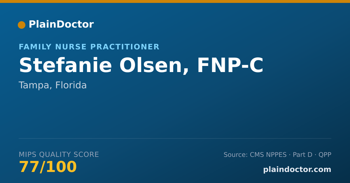 Shareable card for Stefanie Olsen, FNP-C - Family Nurse Practitioner, Tampa, FL